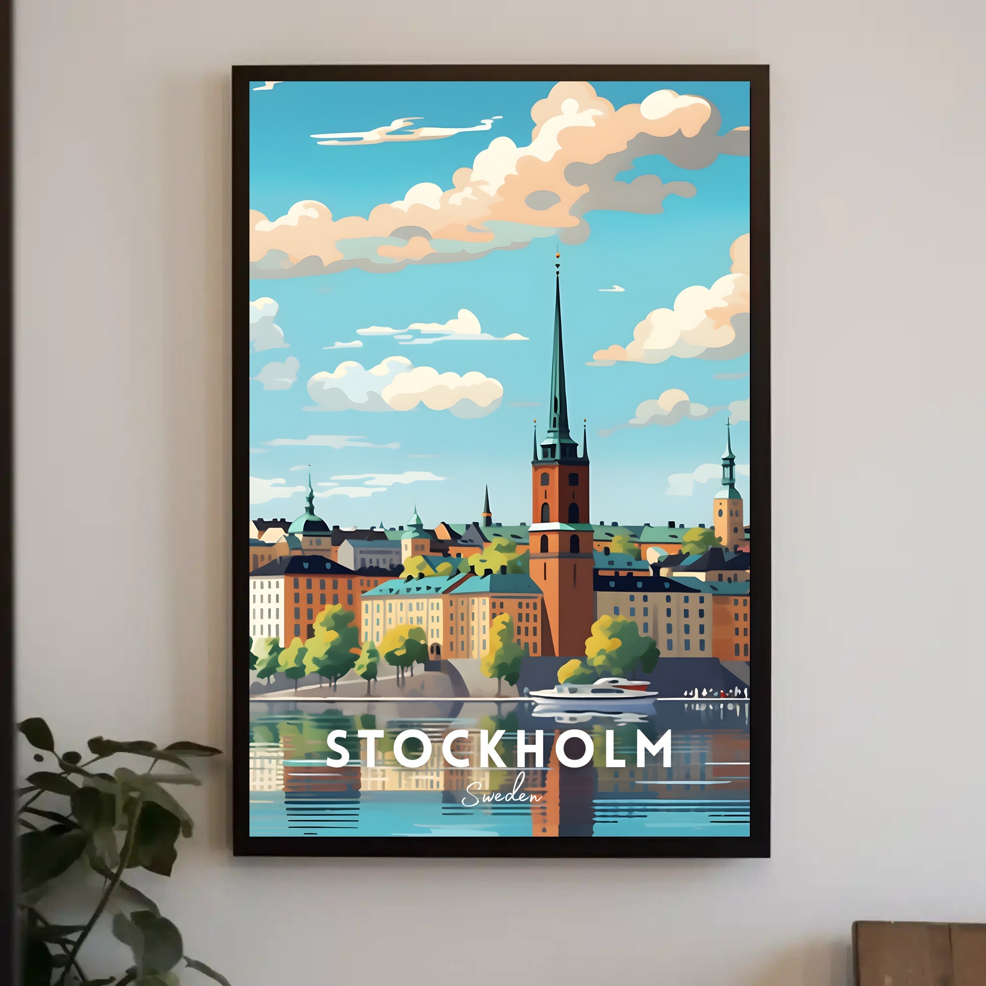 Stockholm Serenity: Picturesque Cityscape Urban or Cityscape Poster