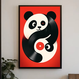 Yin-Yang Panda Vinyl Poster