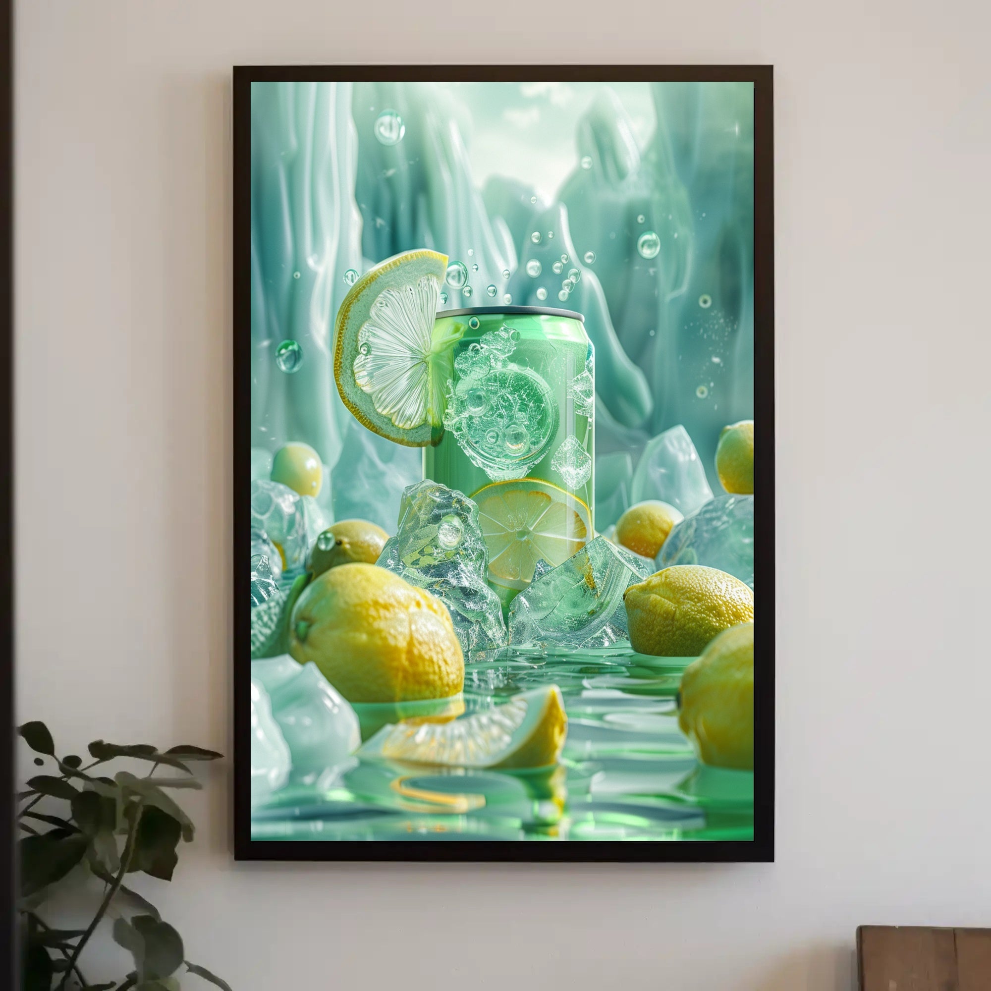 Lemon Beverage Photorealism Refreshment Poster PosterGoat