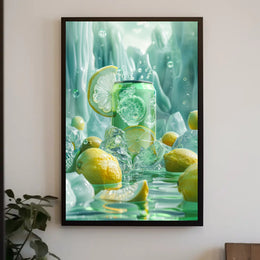 Lemon Beverage Photorealism Refreshment Poster PosterGoat