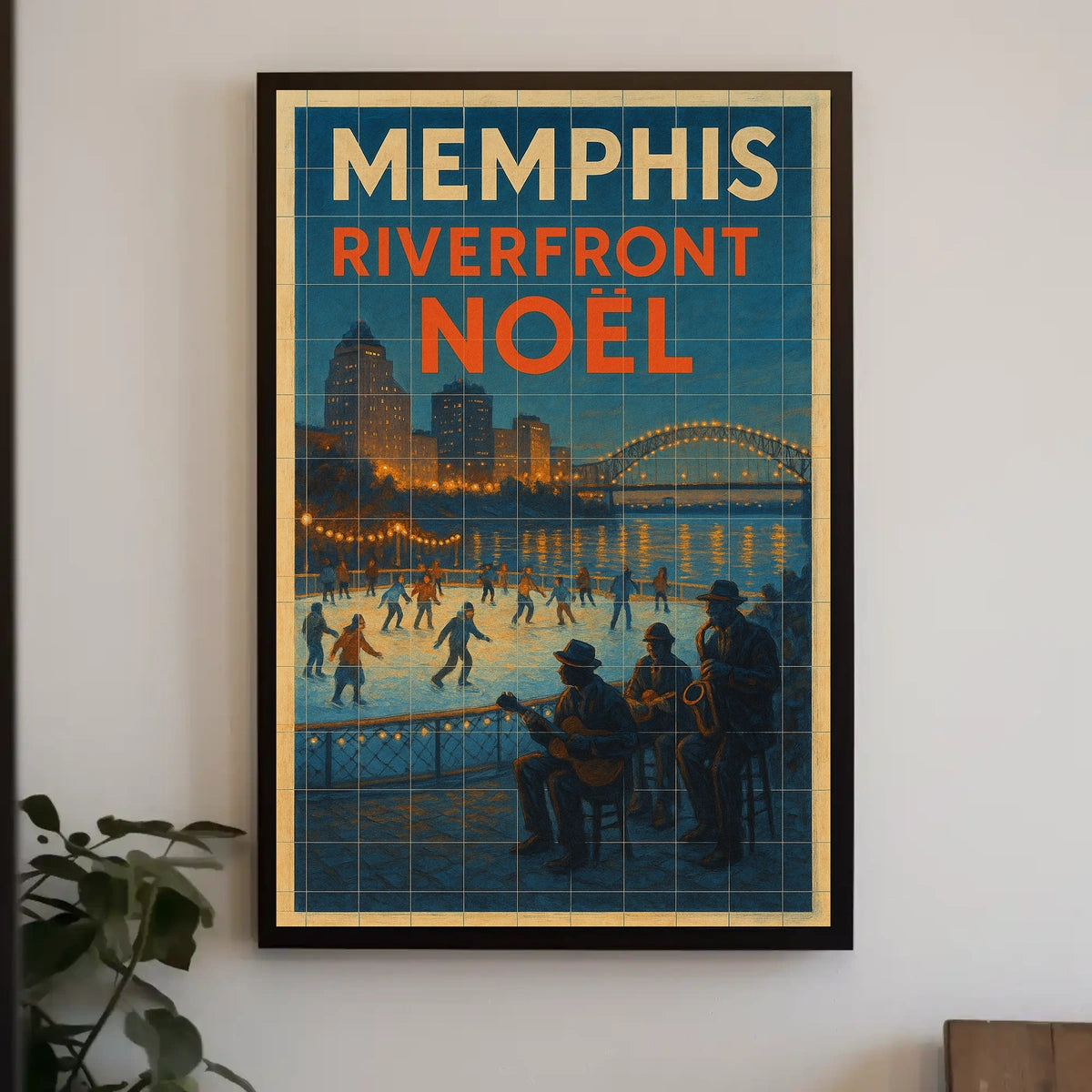 Memphis Riverfront Noël Poster