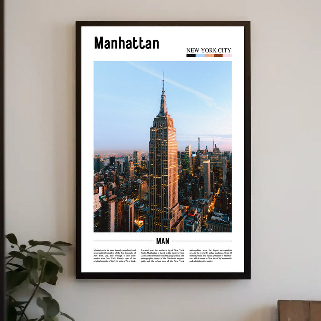 Manhattan Skyline Empire State Building Travel Poster