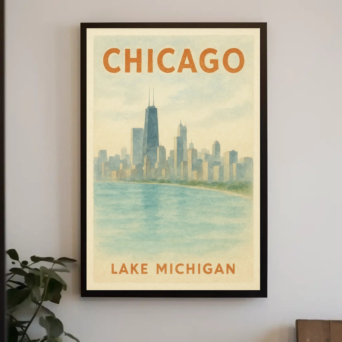 Chicago Skyline and Lake Michigan Poster