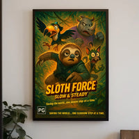 Sloth Force Slow Steady Poster