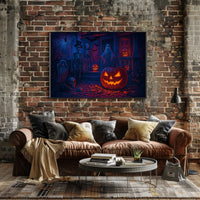 Haunted Halloween Night Gothic Digital Painting Dramatic Mood Wall Art Decor Lovers Poster