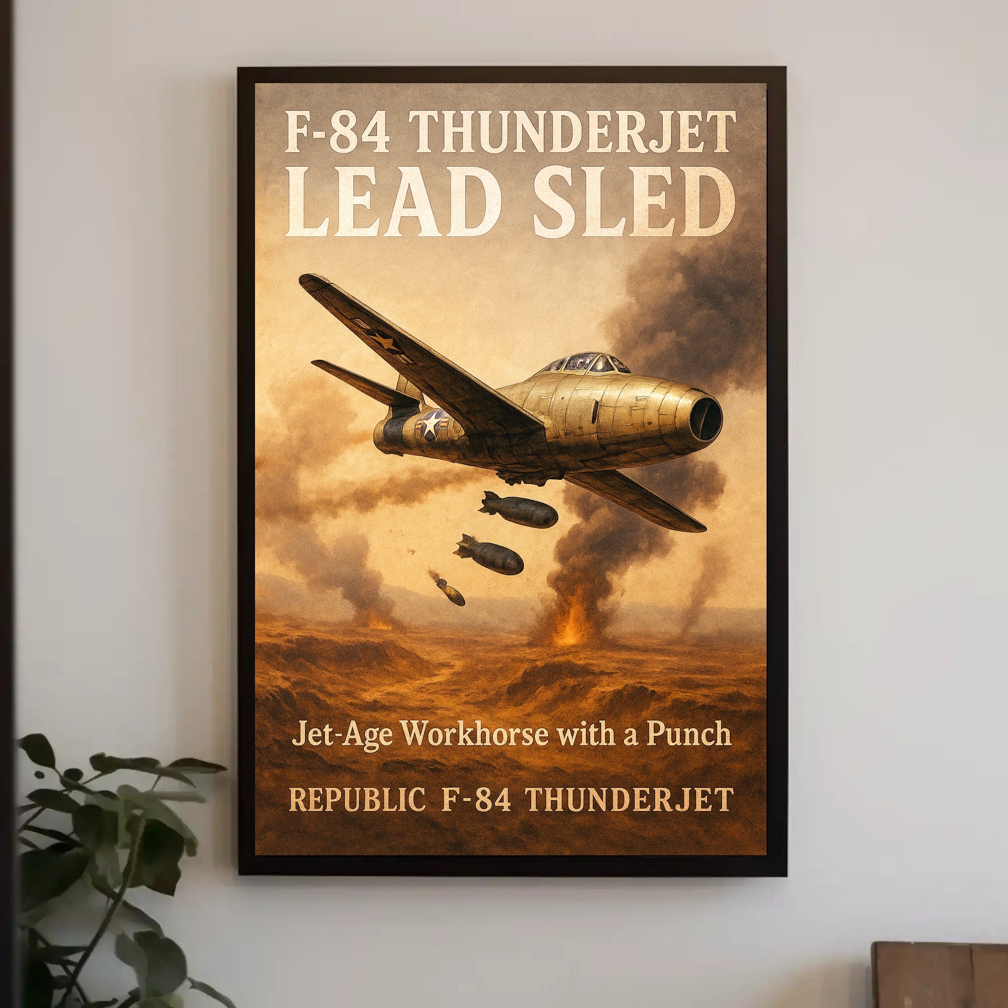 F-84 Thunderjet Lead Sled Poster PosterGoat