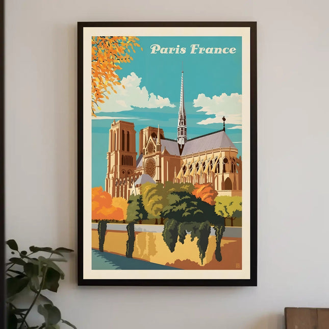 Notre-Dame Cathedral Paris Vintage Poster