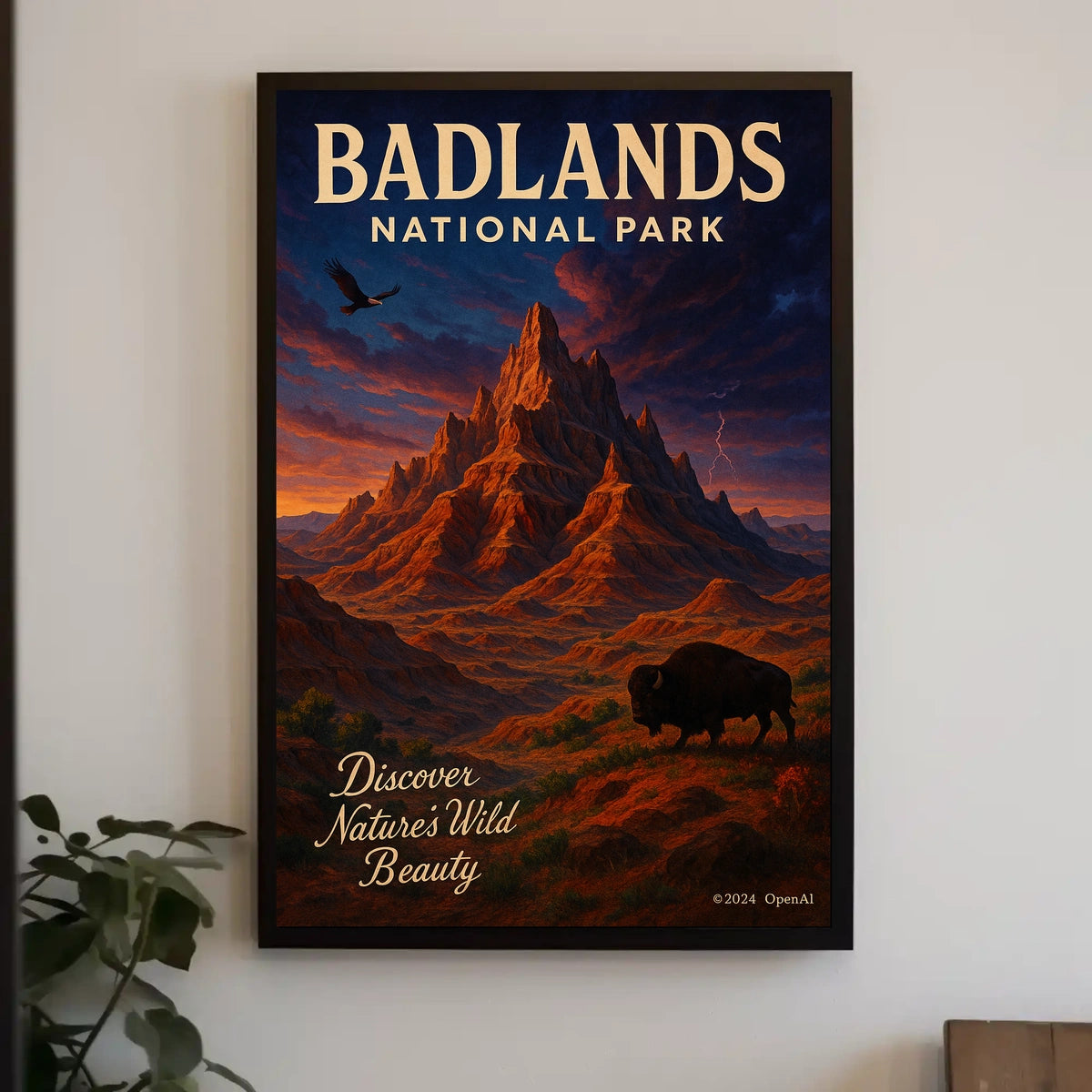 Badlands National Park Vintage Wilderness Poster Art