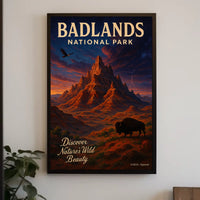 Badlands National Park Vintage Wilderness Poster Art