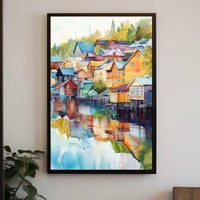 Finland Porvoo Old Town Colorful Houses Poster