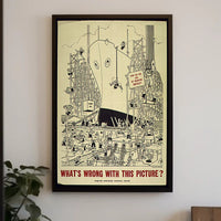 Workplace Safety Humor in a Chaotic Shipyard Poster