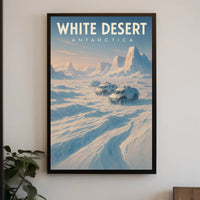 White Desert Antarctica Adventure Futuristic Sci-Fi Poster