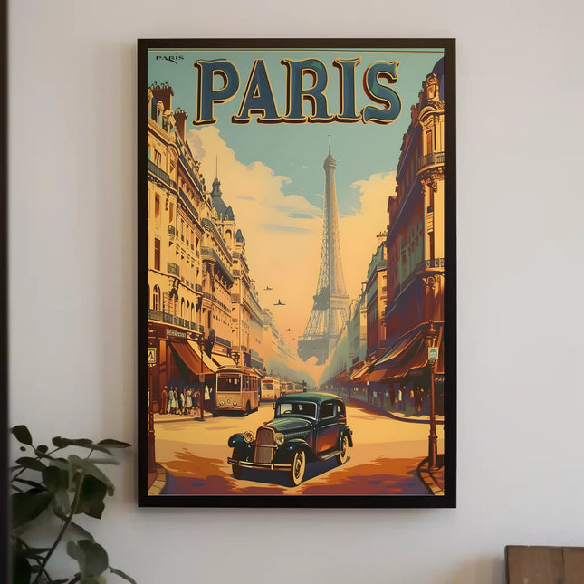 Vintage Paris Charm with Eiffel Tower Travel Poster