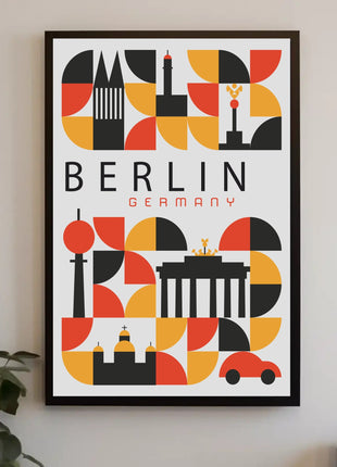 Berlin Landmarks Abstract Art Urban or Cityscape Poster