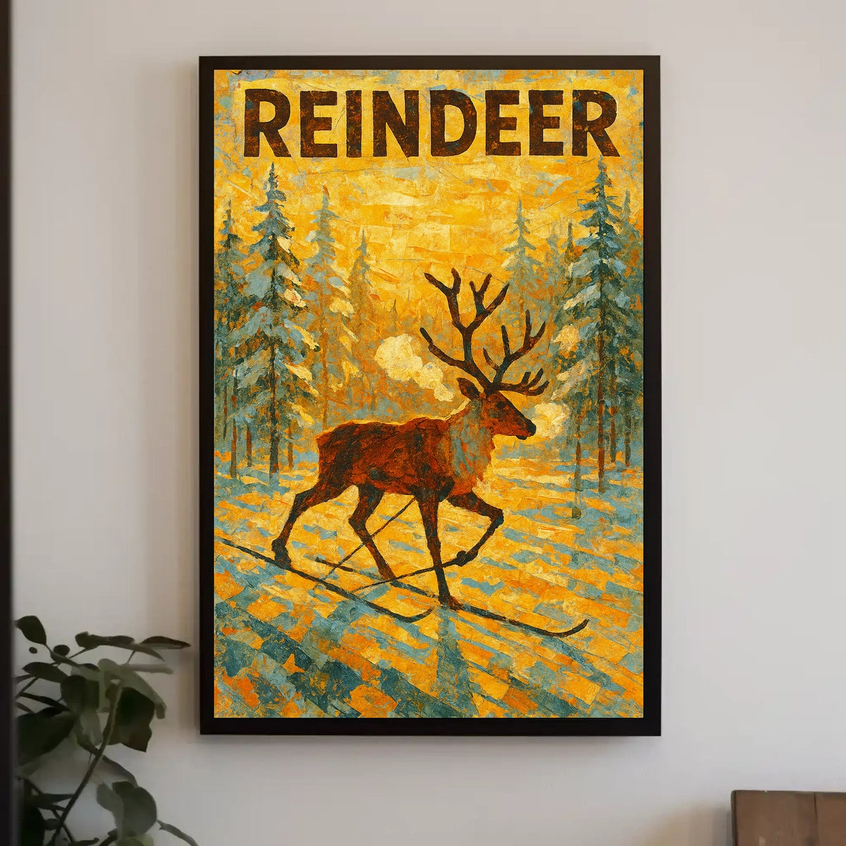 Reindeer In Winter Wonderland Poster