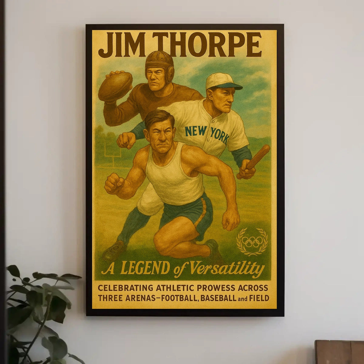 Athlete Versatility Football Baseball Track Poster