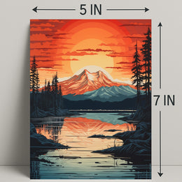 Serene Mountain Sunset Poster PosterGoat