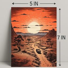 Desert Journey At Sunset Poster