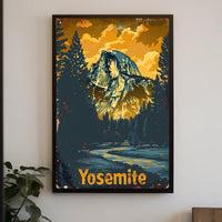 Yosemite National Park: Half Dome Under Golden Sky Poster