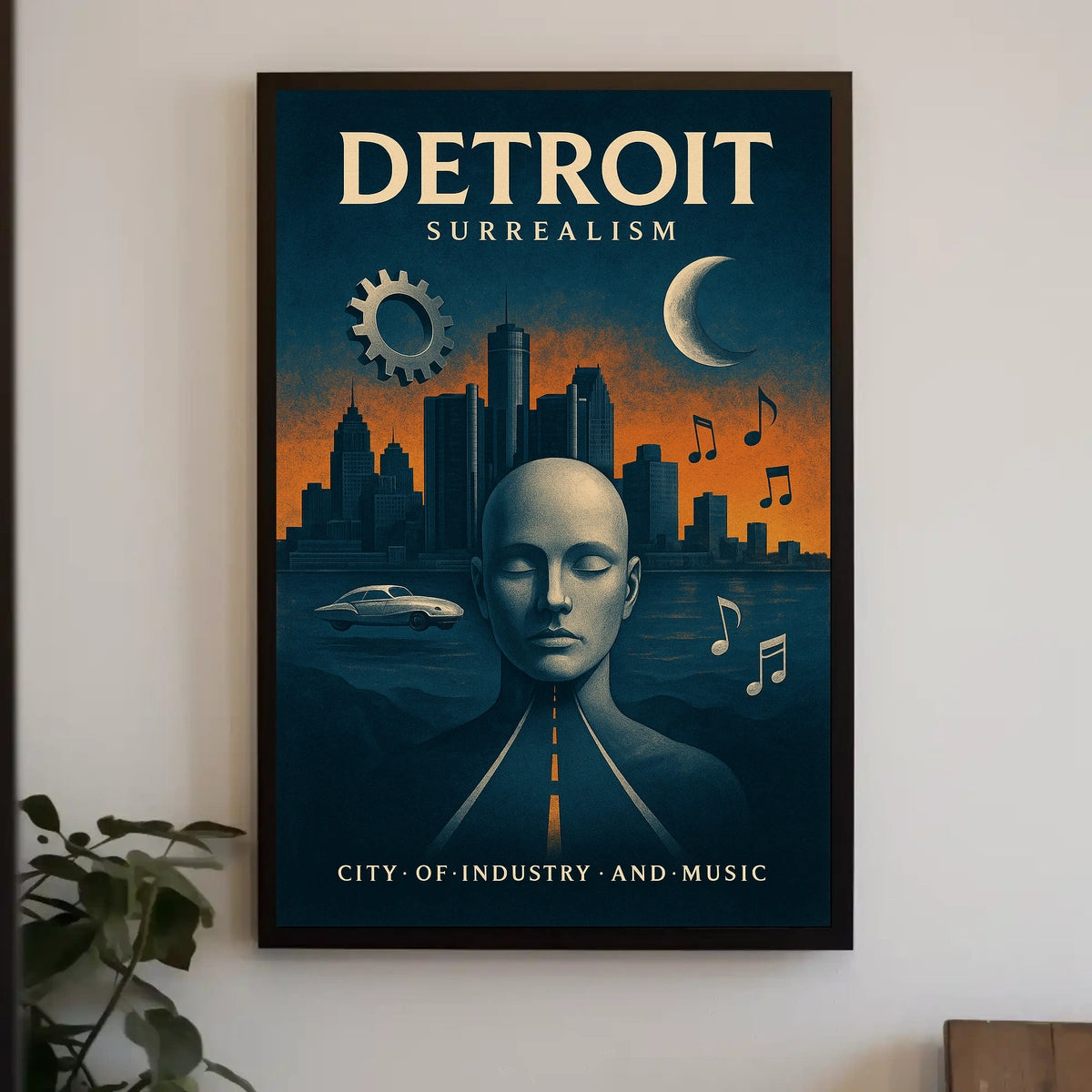 Detroit Heritage Industrial Music Skyline Poster