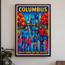 Columbus Reflections On The Scioto Poster