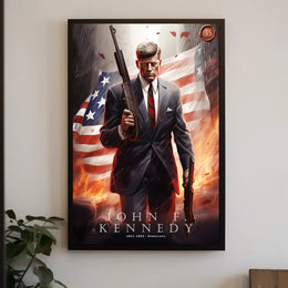 John F. Kennedy Illustrated Poster