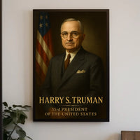 Harry S. Truman Portrait, Dignified Historical or Presidential Poster