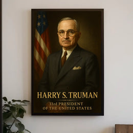 Harry S. Truman Portrait, Dignified Historical or Presidential Poster