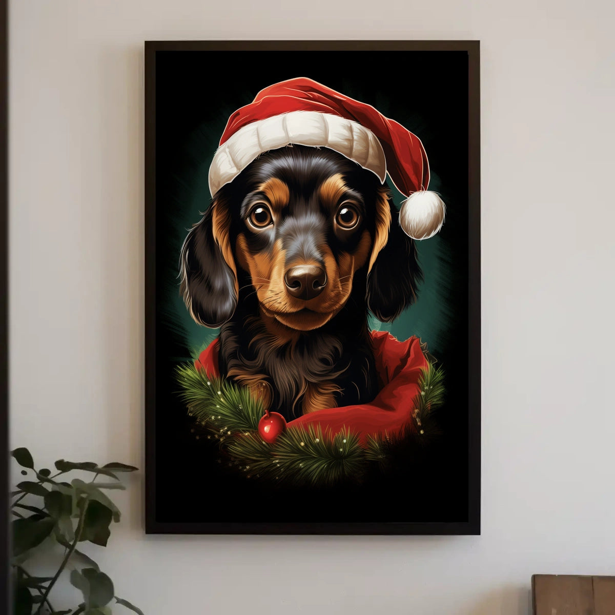 Dachshund Holiday Cheer Christmas Dog Breed Poster