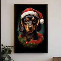 Dachshund Holiday Cheer Christmas Dog Breed Poster