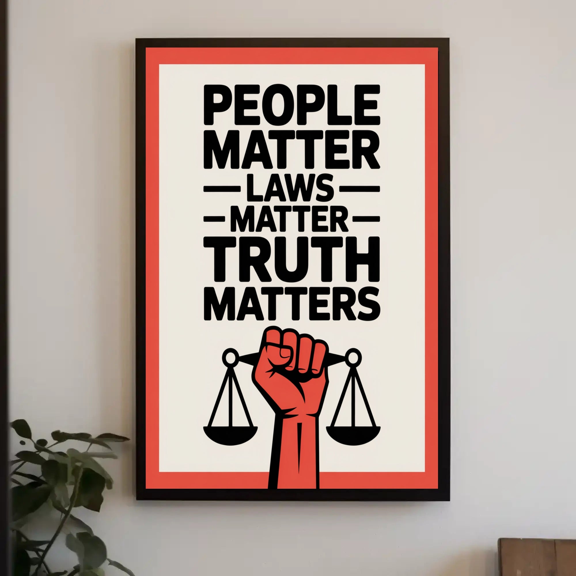 Justice and Equality Bold Political or Propaganda Poster