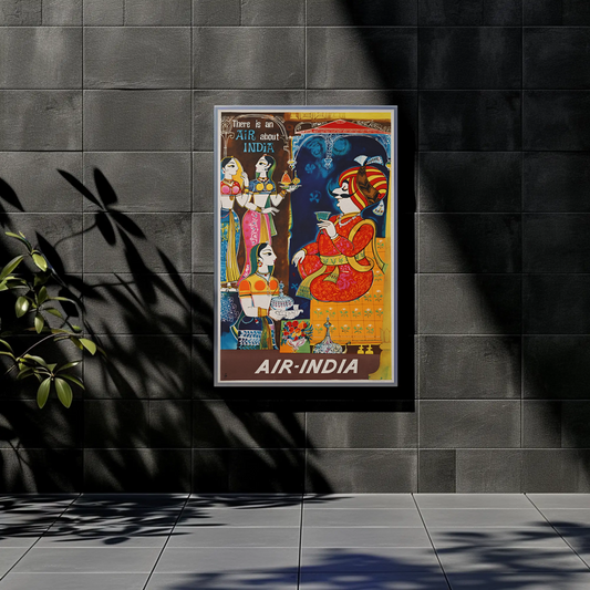 Air India Maharaja Hospitality Royal Palace Vintage Travel Poster