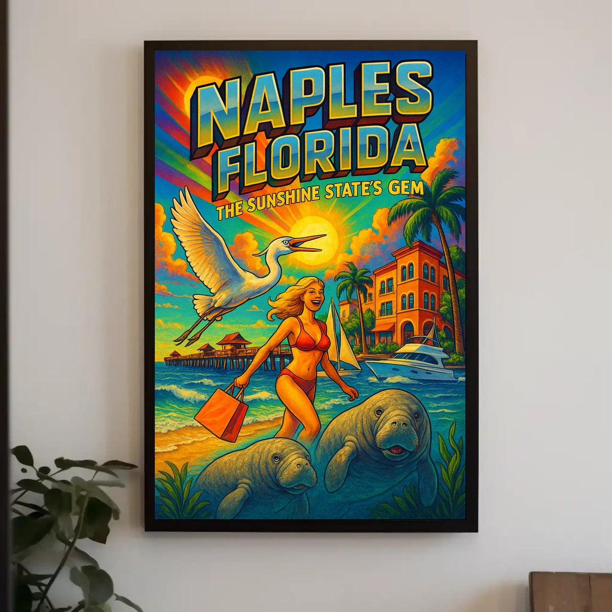 Naples, Florida The Sunshine States Gem Poster