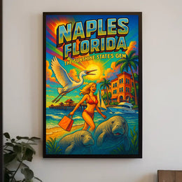 Naples, Florida The Sunshine States Gem Poster