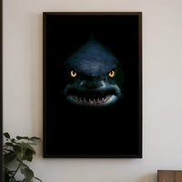 Shark's Menacing Glare: Realistic Animal Poster