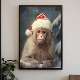 Festive Monkey In Winter Wonderland Poster