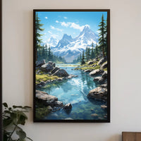 Tranquil Mountain Landscape Poster