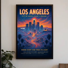 Los Angeles Skyline Dreams Urban or Cityscape Poster
