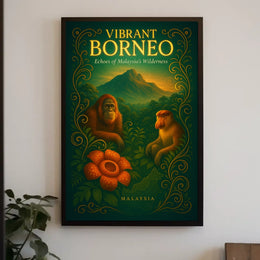 Vibrant Borneo Echoes of Malaysias Wilderness Poster