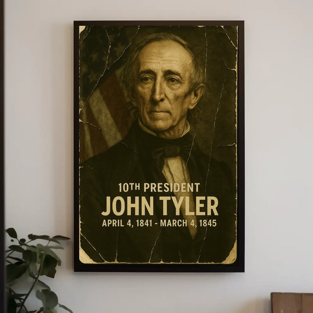 John Tyler 10th President of the United States Damaged Photograph Poster