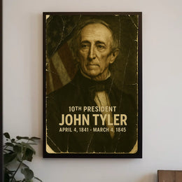 John Tyler 10th President of the United States Damaged Photograph Poster