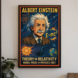 Albert Einstein Relativity Iconic Vintage Science Wall Art Educational Gift Wanderlust Inspired Poster