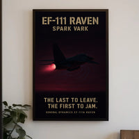 Stylized EF-111A Raven Aircraft Military Art Poster