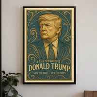 Donald Trump 47th President Pop Art Realism Decor Poster