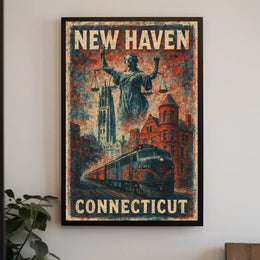 New Haven Connecticut Cityscape Photography Realism Poster