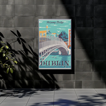 Dublin Ha'penny Bridge Travel Poster