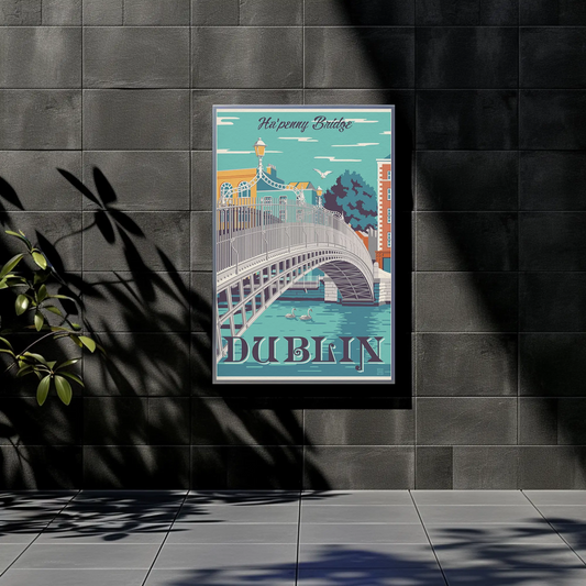 Dublin Ha'penny Bridge Travel Poster