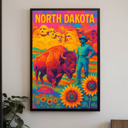 North Dakota A Vibrant Tribute Poster
