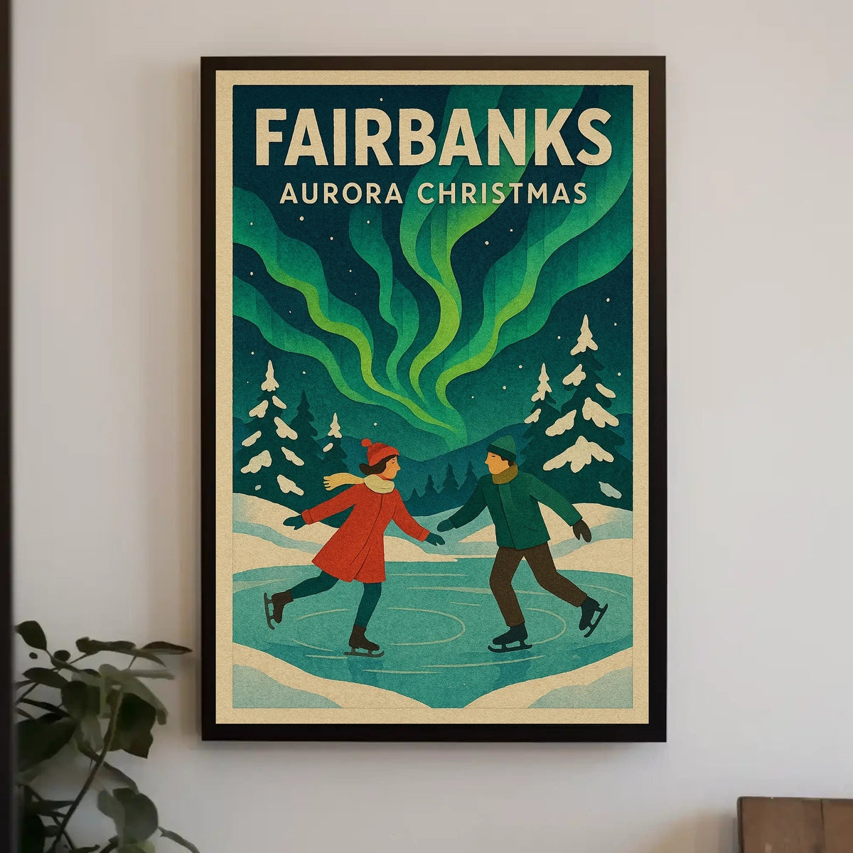 Fairbanks Aurora Christmas Poster