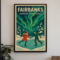Fairbanks Aurora Christmas Poster